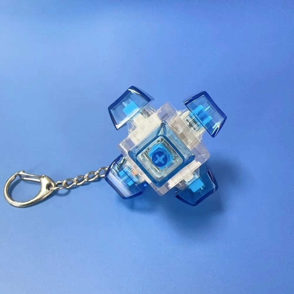 Relaxing 6 Keys Magic Ball Fidget Keychain DIY Keyboard Keycap Finger Keyboard Cap Relief Stress Keys Button Clicker Adult