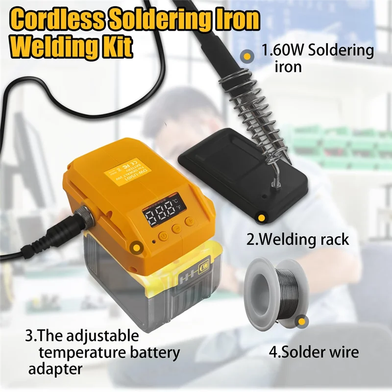 ABL-60W 480 ° C 휴대용 무선 전기 납땜 인두 U에 대한 20V 배터리 쉬운 다기능 전기 용접 기계