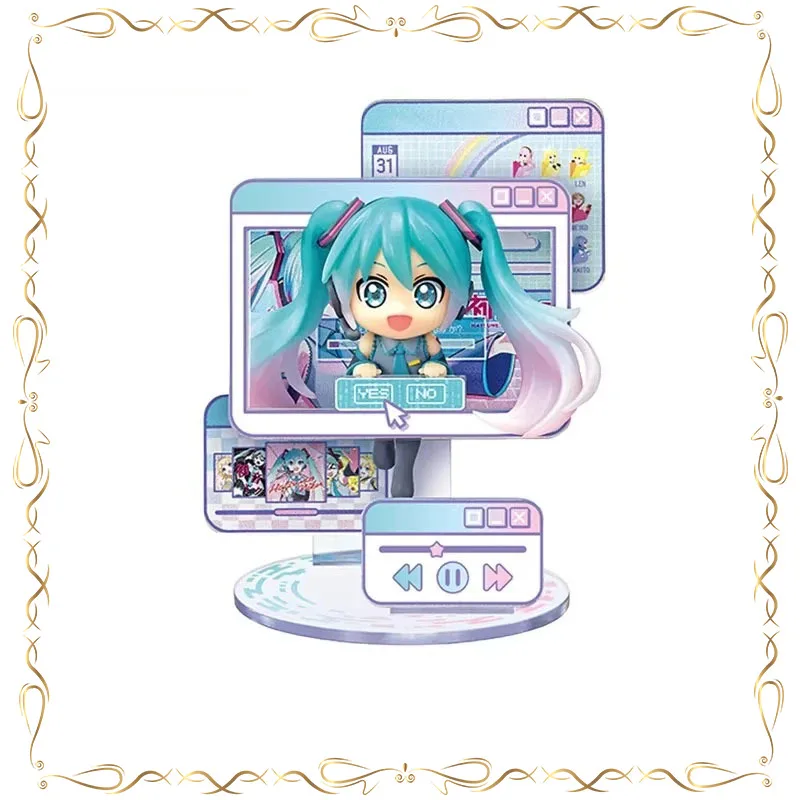 

Подлинная Хацунэ Мику EX CASHAPON, ТВ-окно, миниатюрная сцена, игрушки, детская фигурка на день рождения, коллекционная модель игрушки