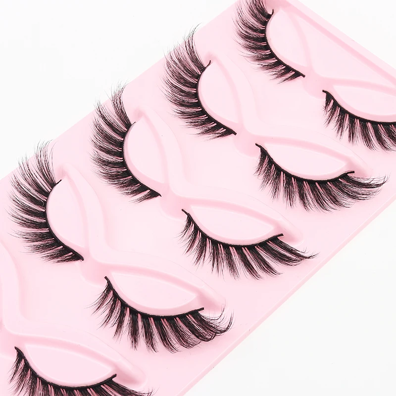 Cat Eye Lashes 5 pairs Faux Mink Eyelashes Natural Soft False Eyelashes Wispy Mink Lashes Makeup Eyelash Extension Fake Lashes