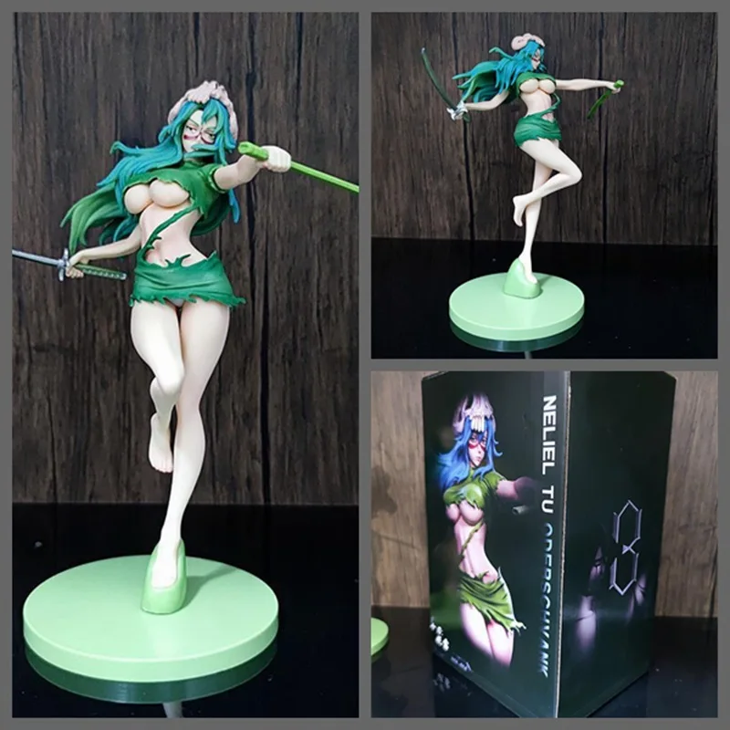 24cm BLEACH Nelliel Sexy Anime Figure Neliel Tu Oderschvank changeable face Action Figure Figurine Collection Adult Model Toys