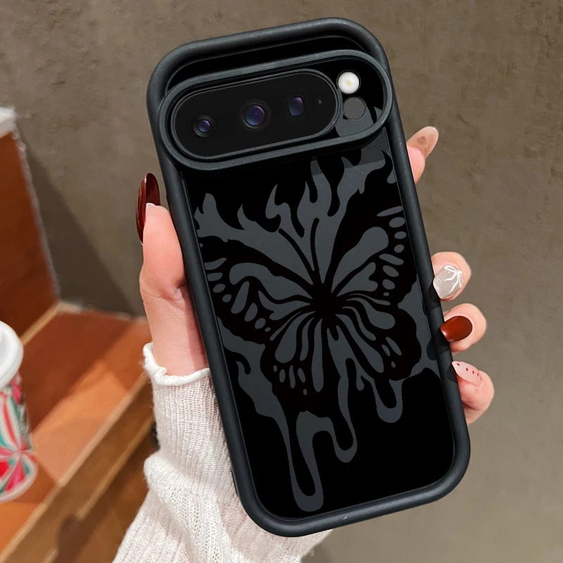 Schwarzer Schmetterling, weiche TPU-Hülle für Google Pixel 9 Pro XL 8A 8 Pro 7A, stoßfeste Silikon-Telefonschutzhülle für Pixel 7 8 Pro