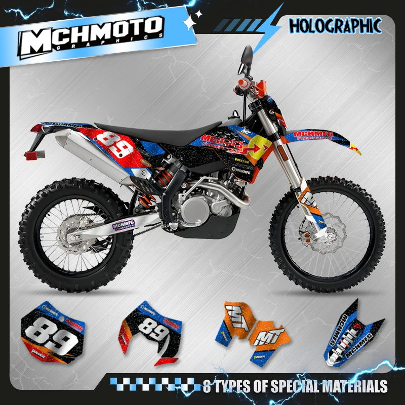 MCHMFG For KTM SX SXF 2007-2010 EXC XCW 2008 2009 2010 2011 Motorcycle Graphics Background Decal Stickers Kit 019