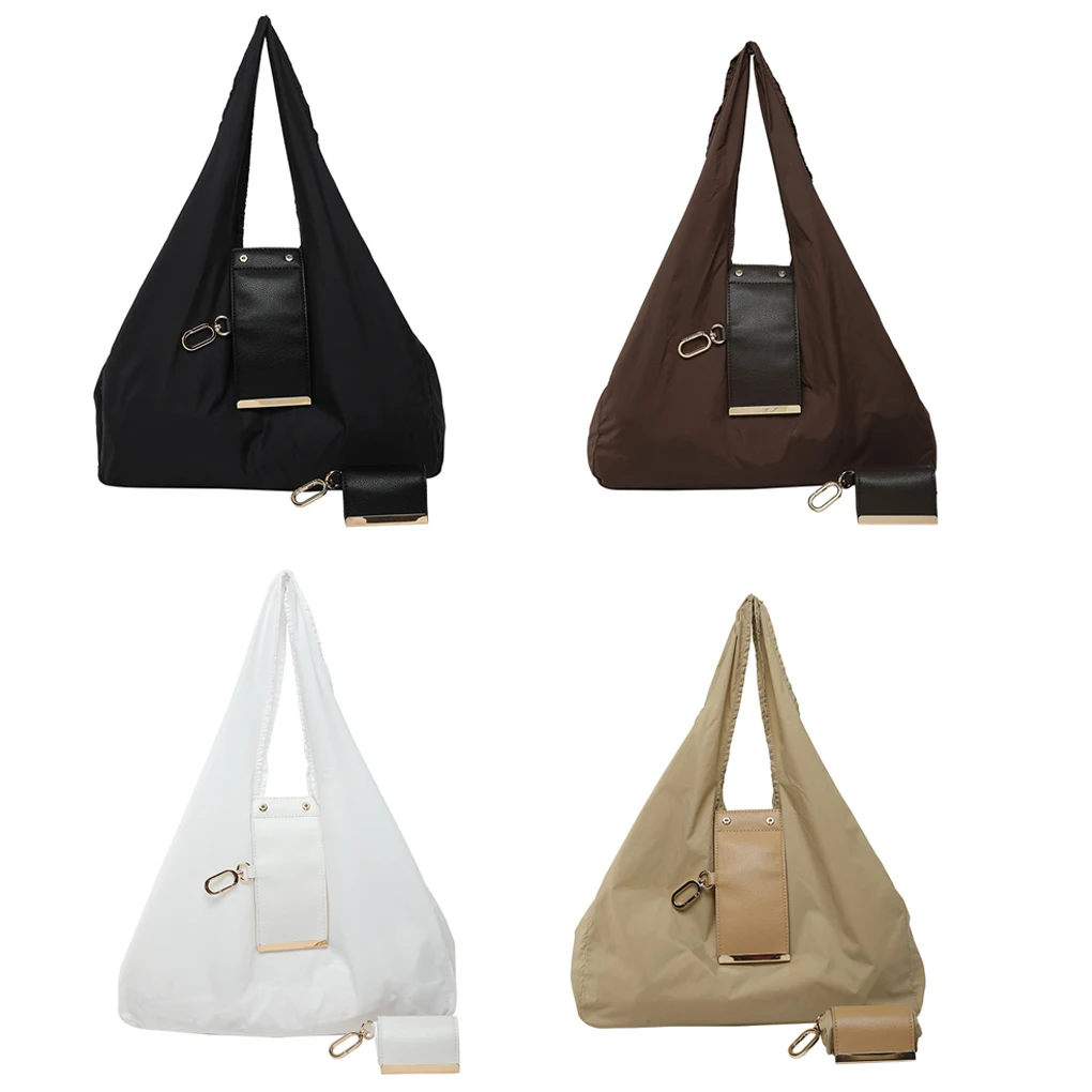 

New Expandable Mini Bags With Key Ring Unfolds Quickly Brushed Gold Detailing With Brushed Gold Decoration Keychain Tote Bag