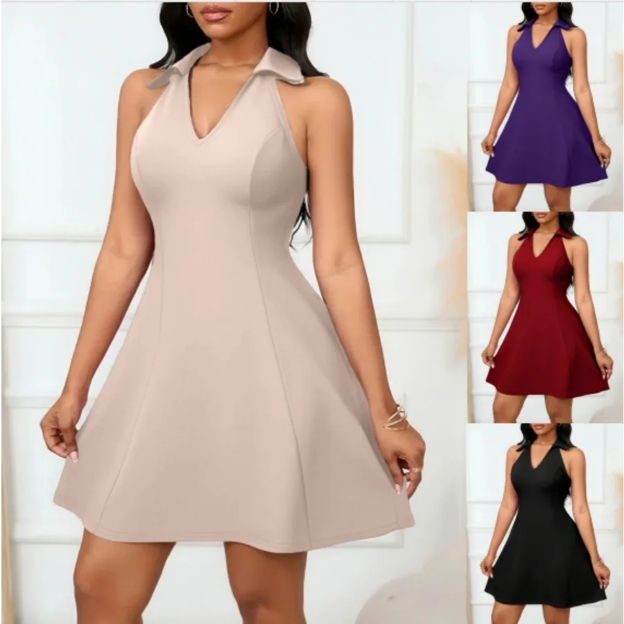 

【New style】 women's clothing 2026 new style lapel sexy hot girl skirt women's all-matching casual dress