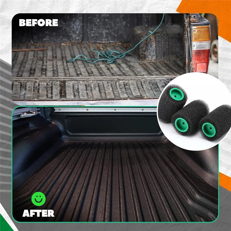 

9 Pcs Textured Paint Roller Kit, 4 Inch Bed Liner Roller Covers With Frame For Truck Coatings And Non-Slip Surfaces