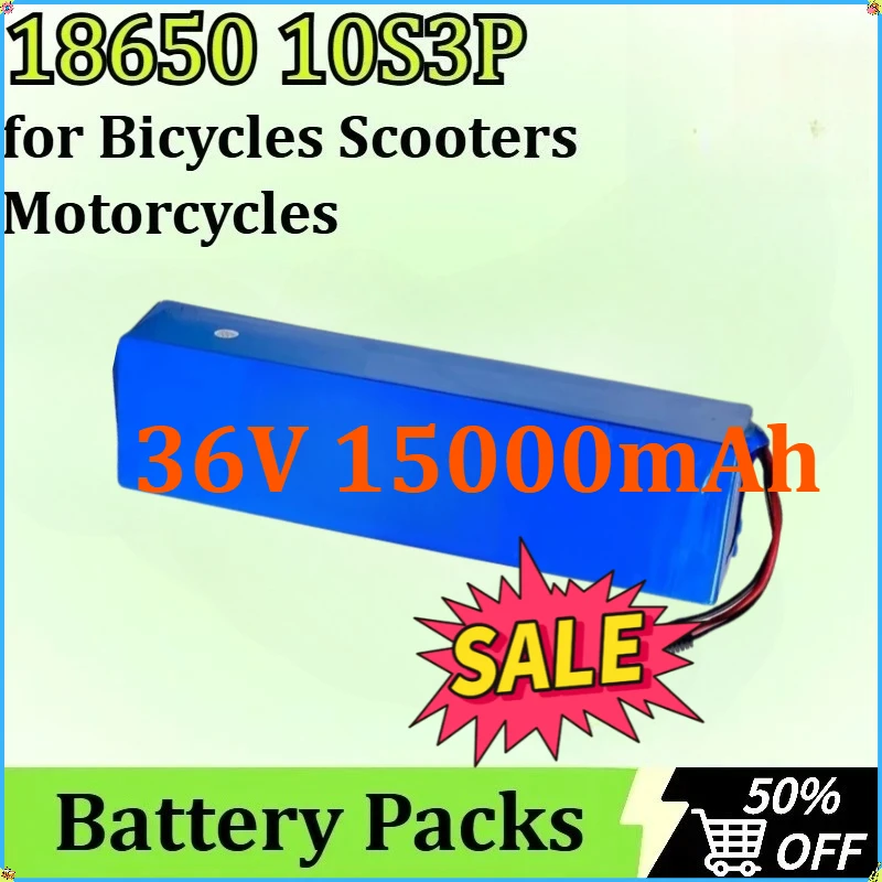 

Newly upgraded Li-ion Battery Pack with BMS Built-in Battery for Bicycles Scooters Motorcycles 18650 10S3P 36V 15Ah+42V2A Chg