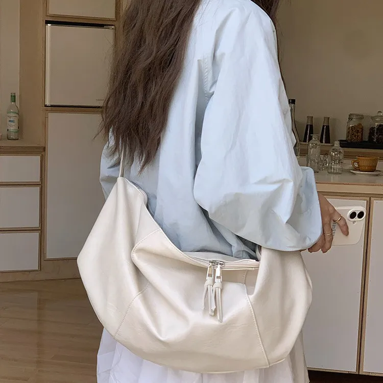 

Повседневные женские сумки-хобо, сумки через плечо, вместительные дизайнерские женские сумки, мягкая женская сумка из искусственной кожи, повседневная большая сумка-тоут коричневого цвета