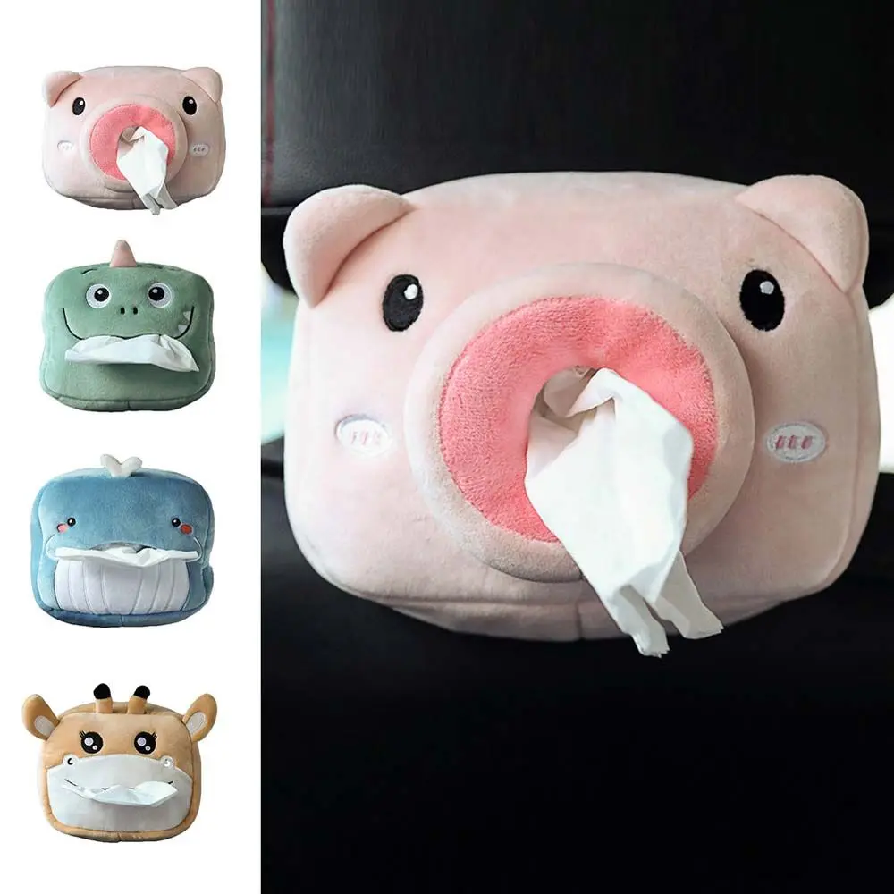 

Car Tissue Box Plush Animals Cute Napkin Tissue Paper Holder Car Styling Portable Paper Package Case Napkin Paper Holder