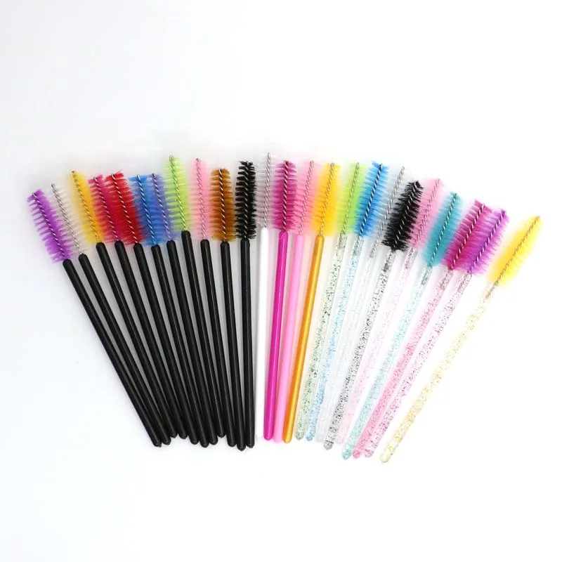 Wimper Extension Rainbow Crystal Wenkbrauw Borstel Mascara Wand Applicator Spoolers Wimpers Cosmetische Penselen Set Makeup Tools