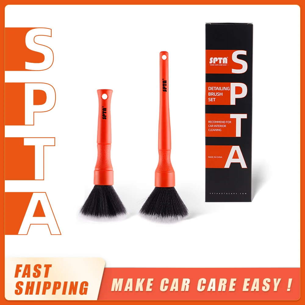 (Single Sale) SPTA Ultra- Soft Car Detailing Brush Set, Auto Detail Brush Kit for Elegant Surfaces, Interior Exterior No Scratch