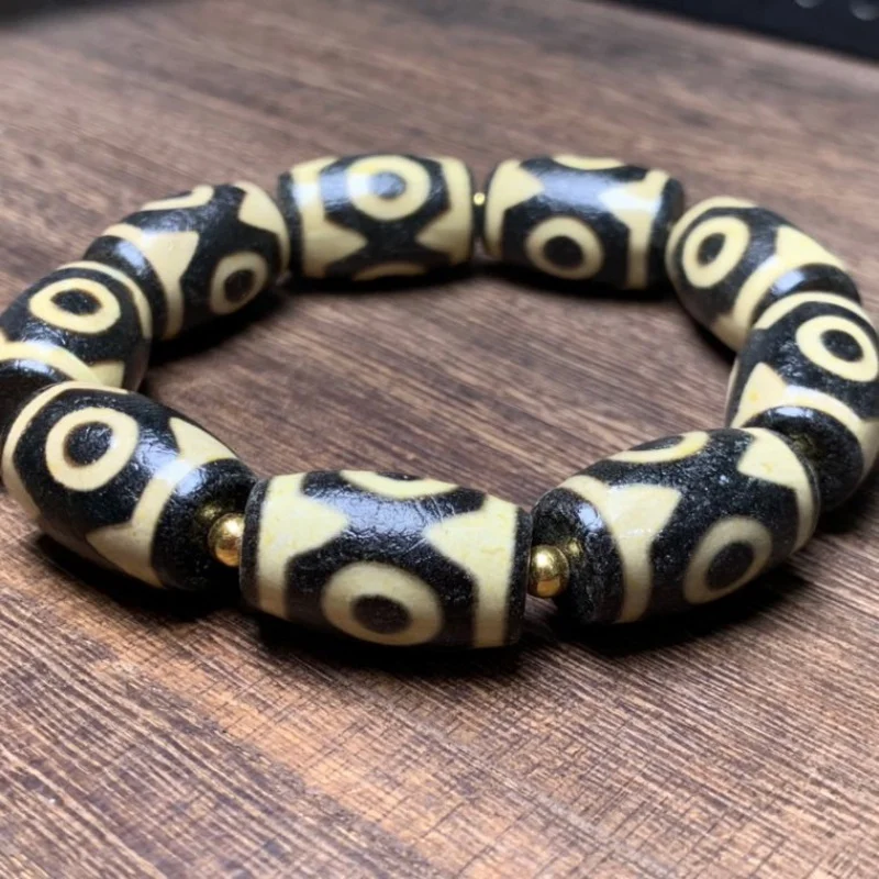 Tibet Pure Boutique Oily Three-Eye Tiger Tooth Pattern Bracelet Agate