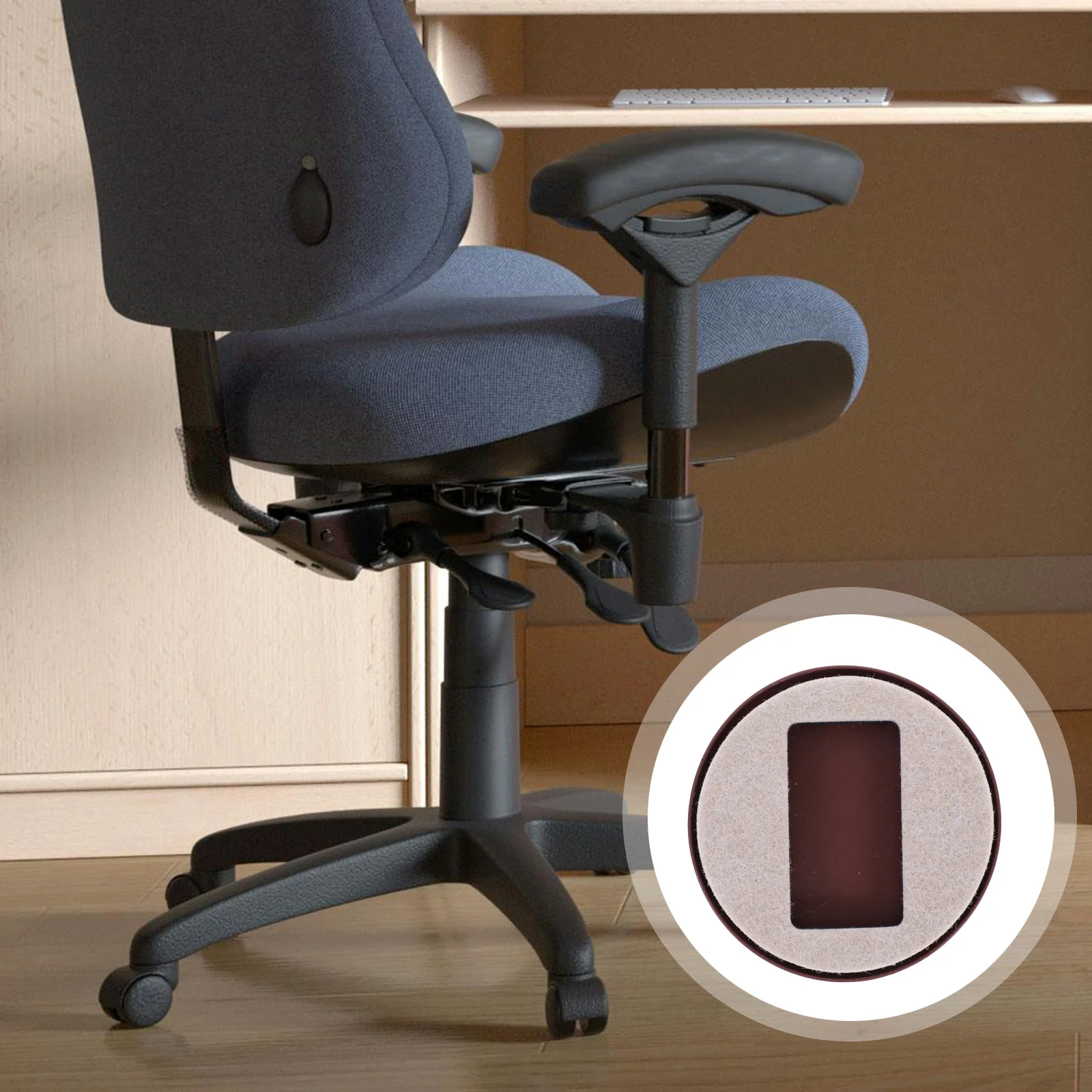 

5Pcs Felt Chair Wheel Stopper Anti Slip Pads Protect Floors Prevent Scratches Wood Tile Carpet Office Chair Felt Furniture Pads