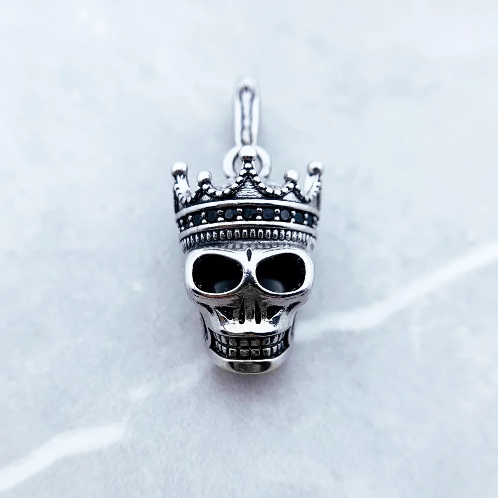 Skull King Dangle Charms,925 Sterling Sliver Europe Pendant New DIY Fashion Jewelry For Women Men