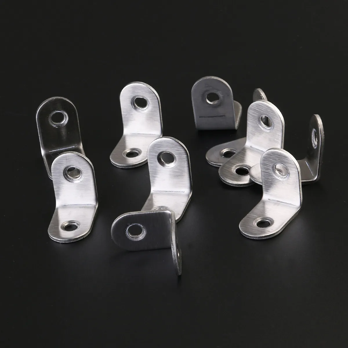 10Pcs 2Mm Thick Stainless Steel 90 Degree L Shape Angle Bracket 20x20x16mm Easy Angle Bracket for Furniture