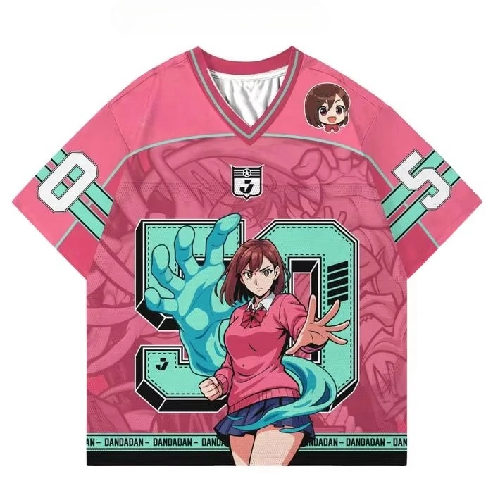 جيرسي Dandadan مومو Ayase أنيمي Y2k الكورية نمط Kpop البيسبول الهوكي المعتاد تي شيرت موضة عادية أنيمي للجنسين بلايز تيز