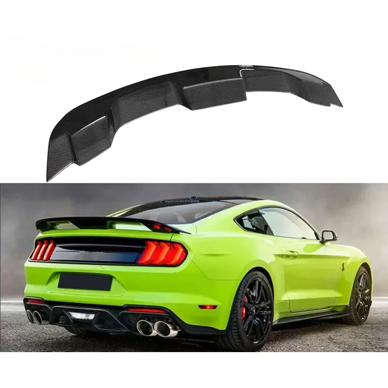 Suitable for 2015-2018 Ford Mustang GT500 Single Layer Carbon Fiber Tail Fixed Wing