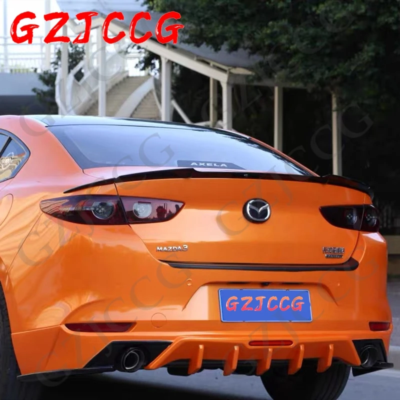 

ABS plastic primer color rear tail box wing spoiler auto parts for Mazda 3 Axela sedan 2019 2020 2021