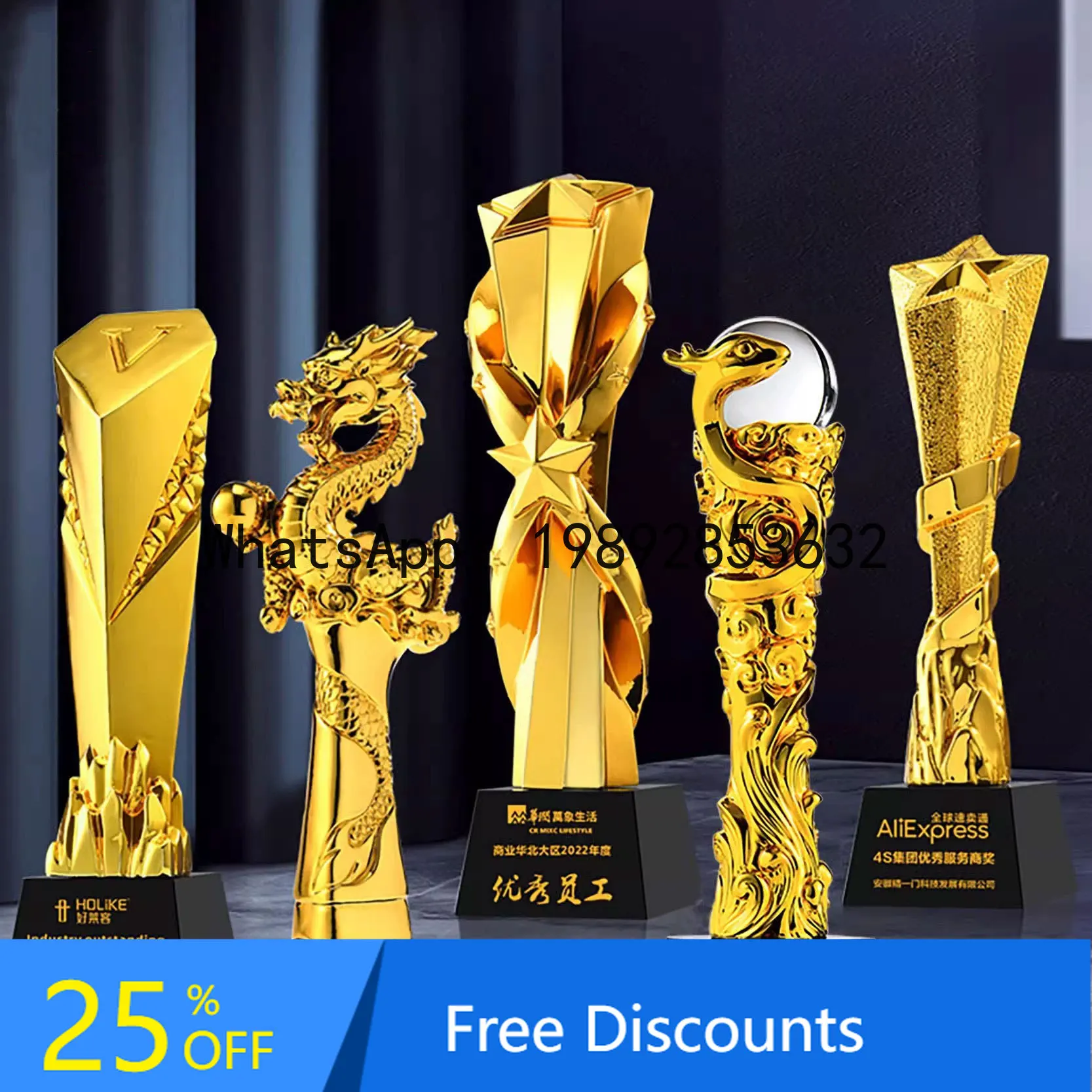 L2-5 Resin Creative Trophy Custom Crystal Outstanding Employee Basketball Football Competition Honor Production