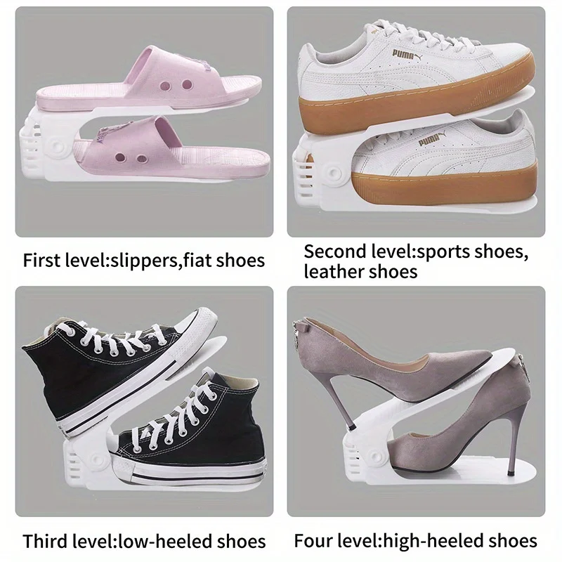 20/40 قطعة من رف الأحذية البلاستيكي القابل للتعديل - منظم موفر للمساحة للممر والممر وغرفة المعيشة - حل تخزين الأحذية |