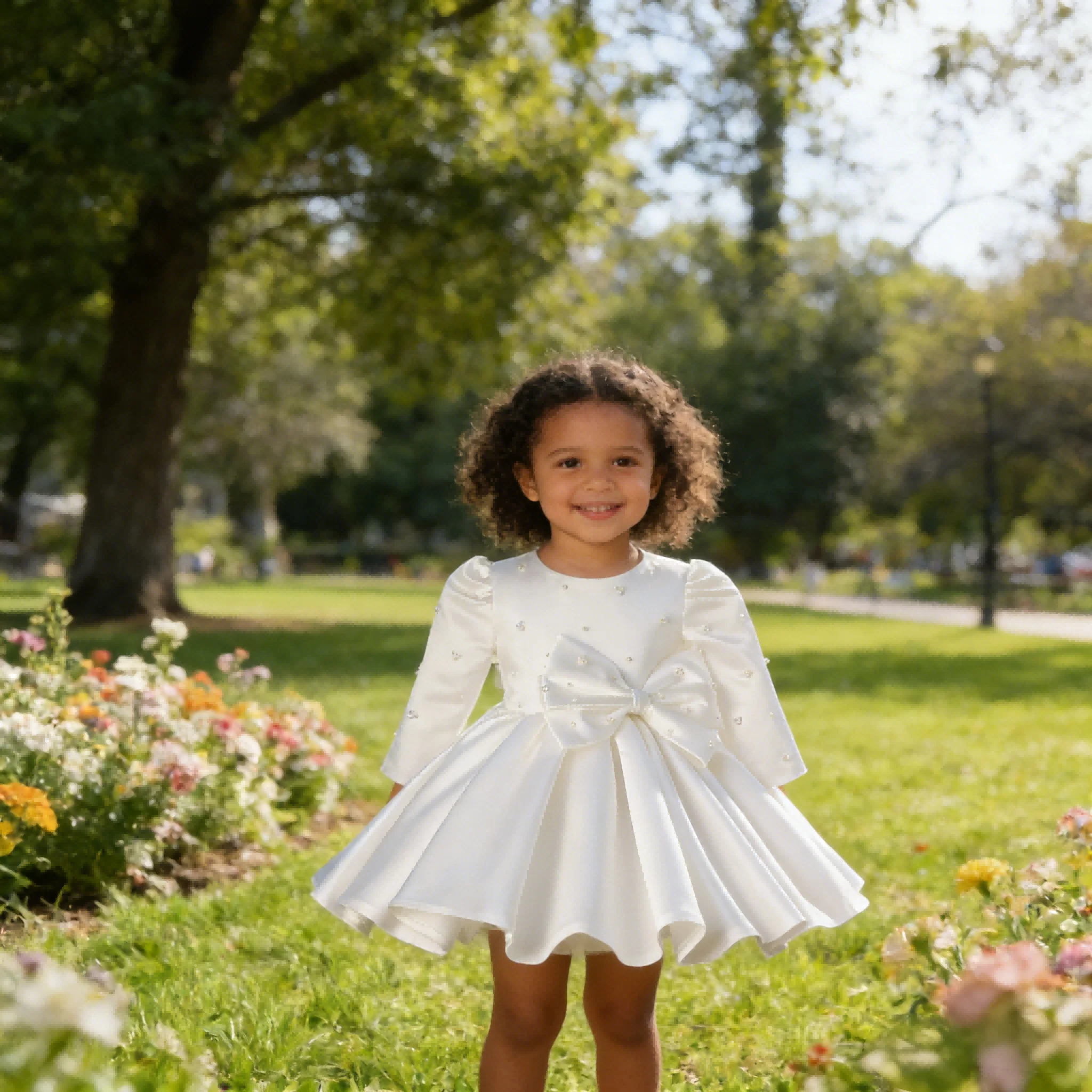 New Children Girls Flower Girl Wedding Dress Kids Birthday Princess Performance Host Formal Dresses Gown for First Year Piano