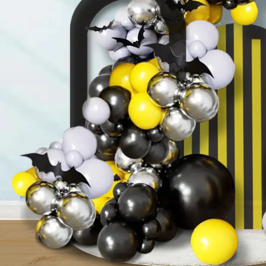 137-Piece Set of Bat-Themed Party Balloon Arch Kit Balloon Set Birthday Party Decoration