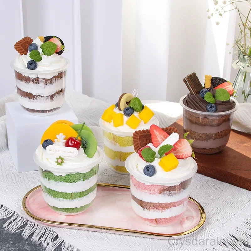 2pcs Bobo Cup Cake Stall Model Dessert Cup Simulation YoguPrt Hug Cup photography Props Decoration view 3