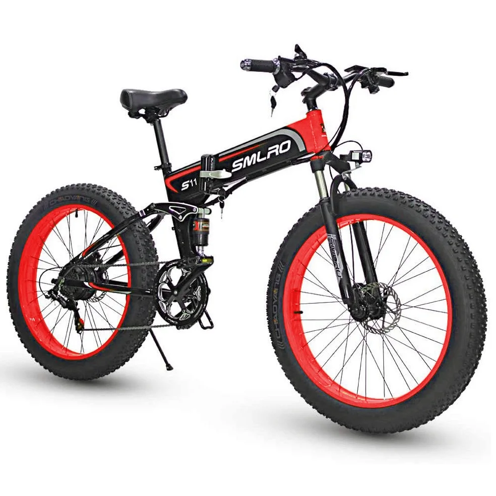 1 Electric Fat Bike E-Bike 26*4.0 Tire 500W 1000W Motor 48V 10AH 14AH Lithium Battery Folding snow mountain city bicyclecustom