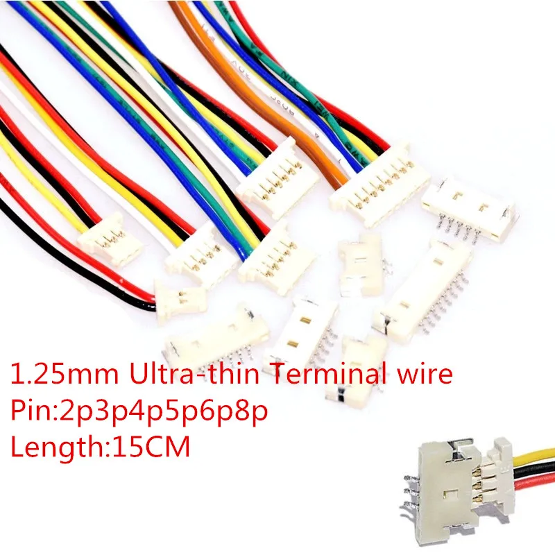 10PCS 51146 1.25mm Ultra-thin Terminal wire 15cm A1254 MOLEX SMD Horizontal housing Holder LCD connector 2p3p4p5p6p8P MX1.25