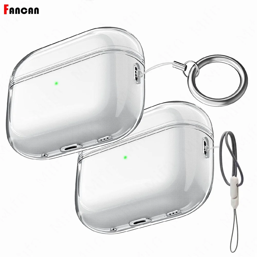 Clear Silicone Case for Airpods Pro 2 2022 Transparent Soft TPU Cover Case With Rope Earphone Accessories for Apple Airpod Pro 2