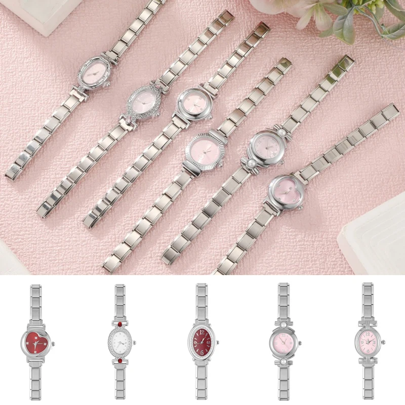 New Christmas Gifts Men Women's DIY 9MM Width Italian Elastic Charm High Quality Stainless Steel Heart Watch Bracelet Bangles