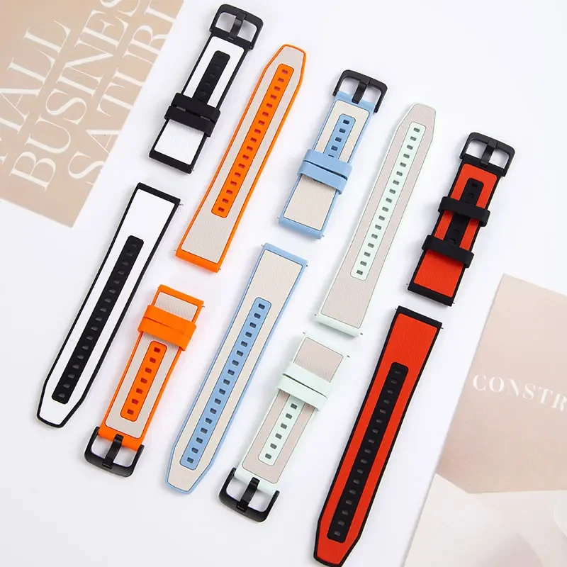 حزام سيليكون لساعة سامسونج جالاكسي 7 6 5 4 باند 40 44 ملم كلاسيك/نشط/جير S3 فرونتير 20 22 ملم رياضي لـ Amazfit GTS 2 3 4 #4