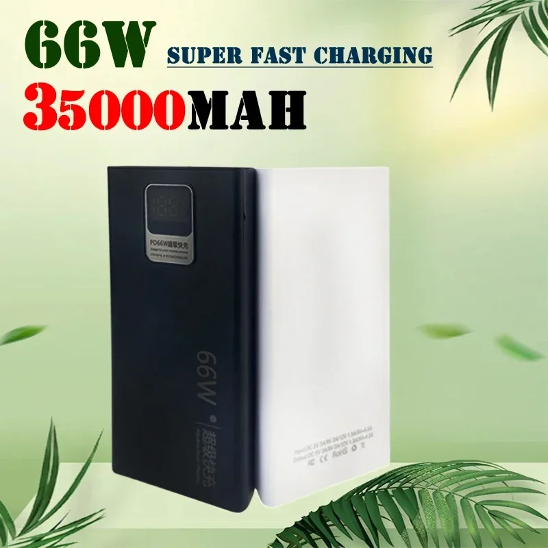 35000mAh 66W Fast Charging Power Bank with USB Output External Battery Pack for IPhone Huawei Xiaomi Samsung Portable Powerbank