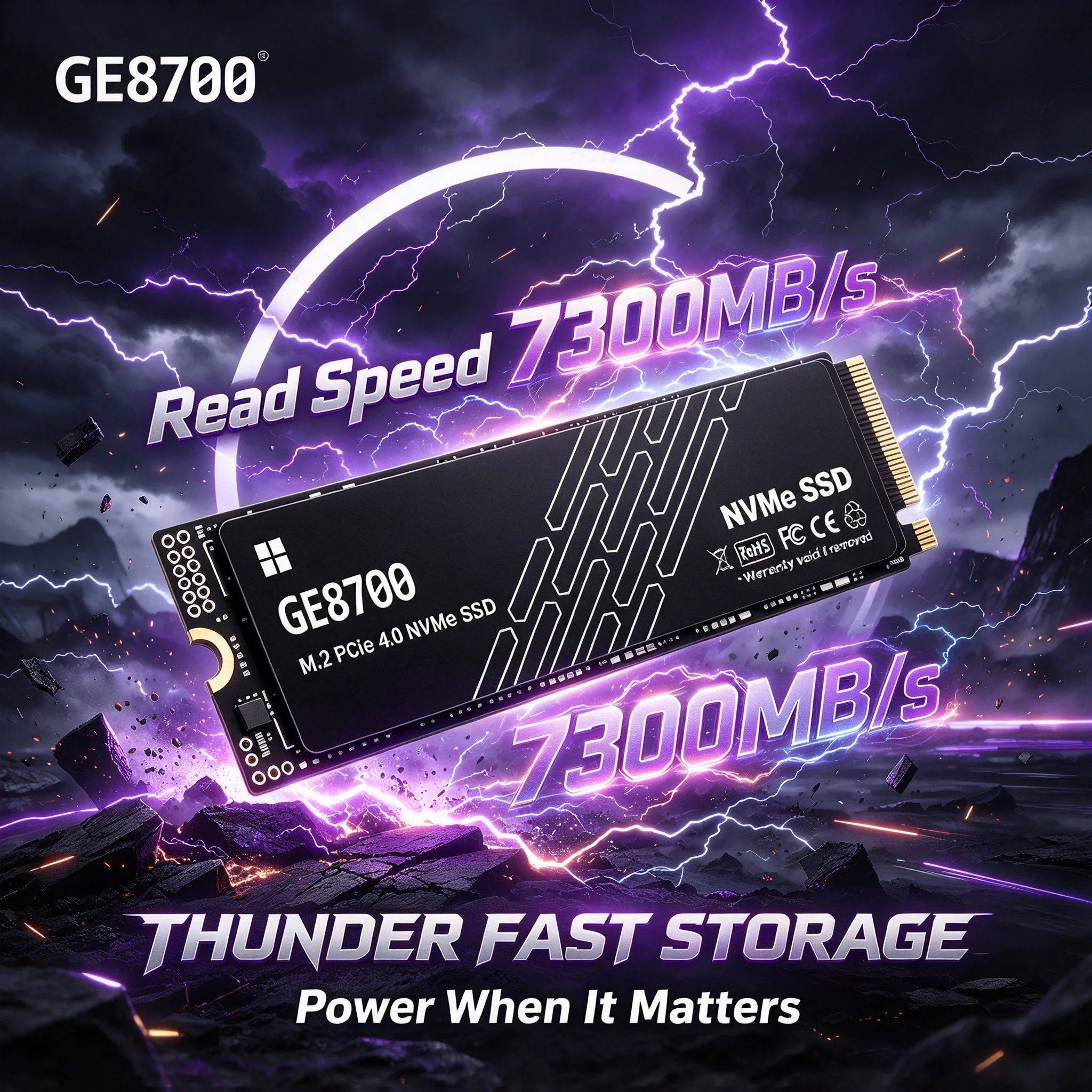 High Speed Storage SSD, GE8700 M.2 NVMe Solid State Drive, 2TB/500GB/4TB/1TB, Laptop, Desktop, Notebook, Computer. Fusion Max.