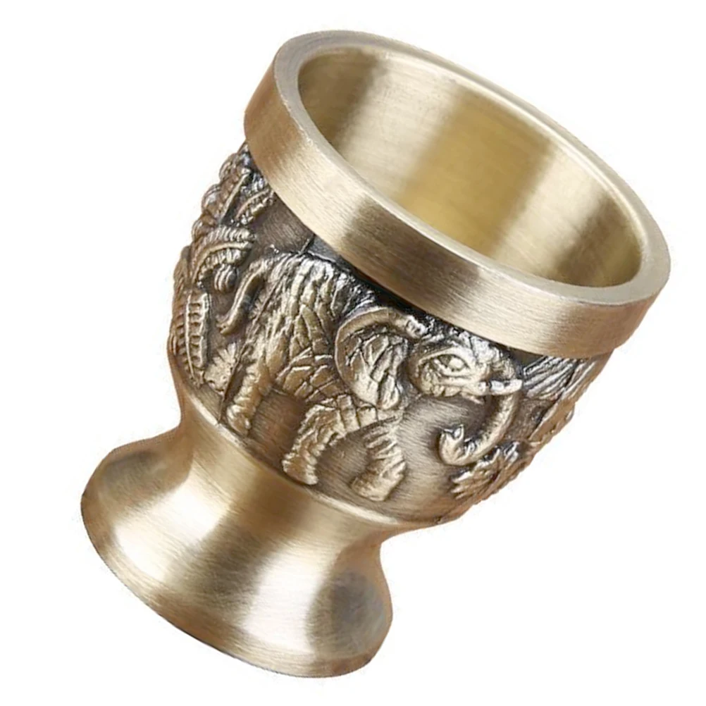 

Retro Divider Goblet Zinc Alloy Small Vintage naments Cup Gold Rim Shot Glasses for Coffee Beer Whiskey Multi functional Daily