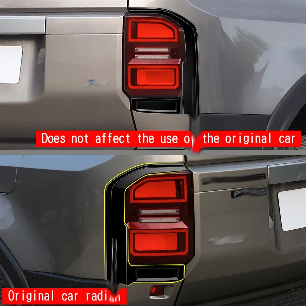 

For Toyota Land Cruiser 250 Prado LC250 2024 2025 ABS Rear Tail Light Lamps Cover Trim Taillight Stickers Styling Accessories