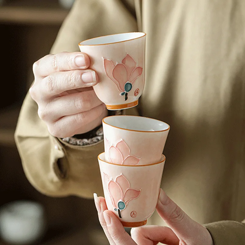 Hand Painted Full Color Pastel Women Ceramic Mug Under Glaze Tea Cup High Value Home Drinkware
