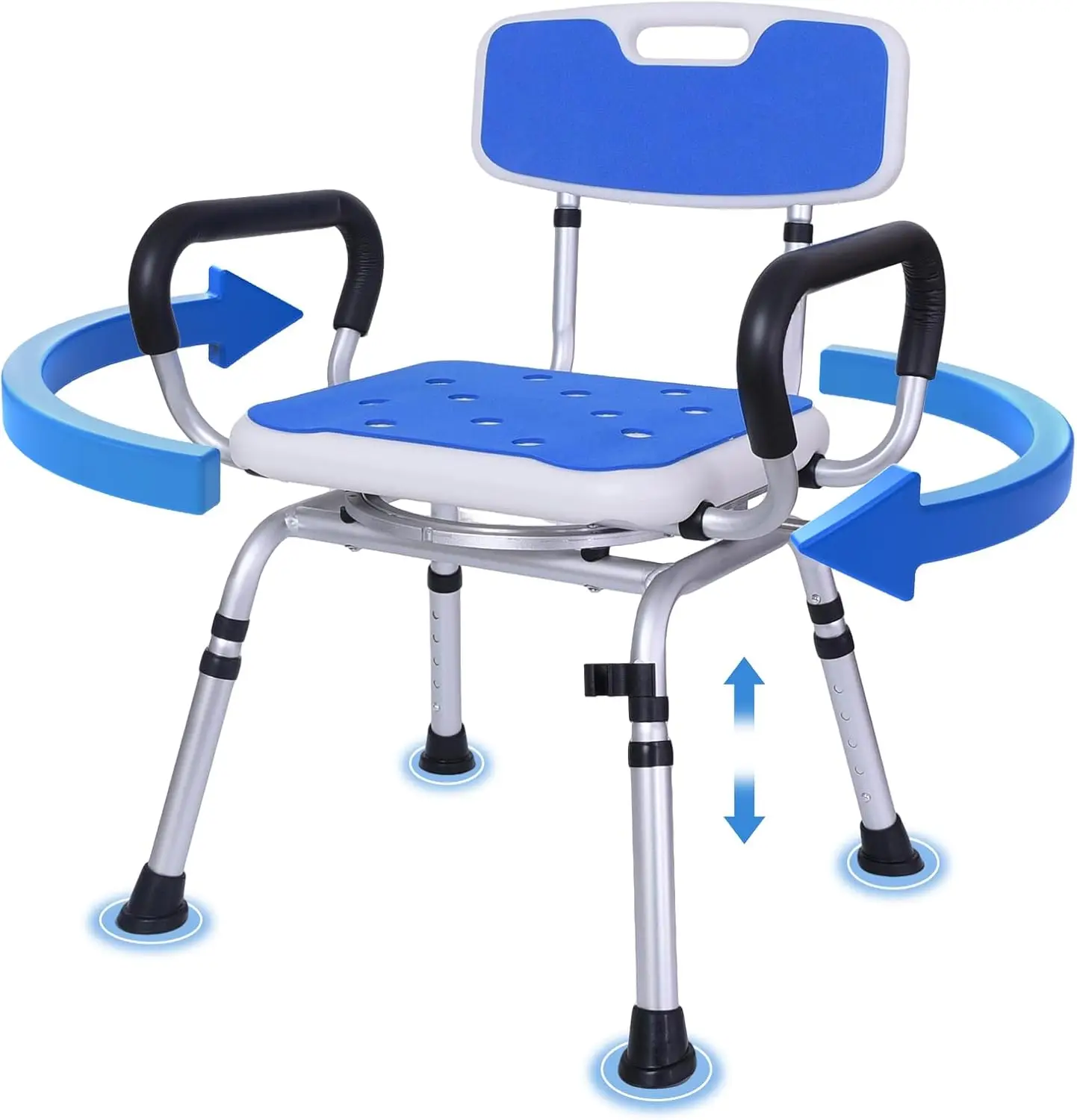 

Shower Chair 400 lbs Heavy Duty Shower Chair for Elderly Disabled Injured Height Adjustable Shower Stool with Arms amp Back Non