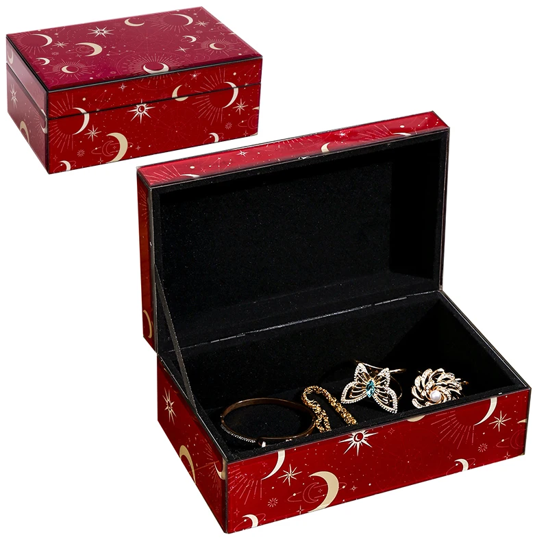 

Креативная шкатулка для драгоценностей, стеклянная бархатная коробка для хранения, витрина, браслеты, безделушки, органайзер для очков, витрина, чехол для колец, индивидуальный подарок