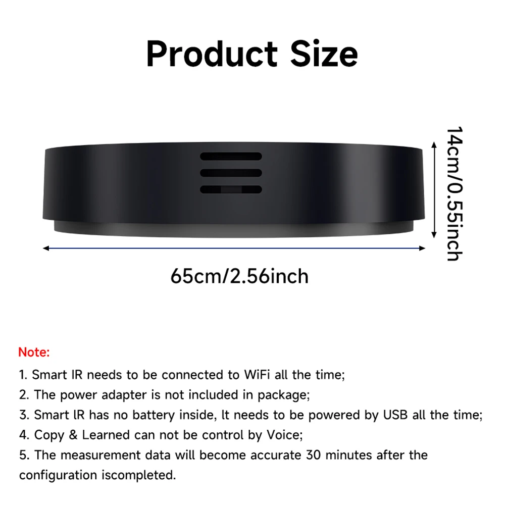 Tuya WiFi 3-in-1 IR Remote with Temp Humidity Sensor Universal Infrared Controller for AC TV DVD Support Alexa Google Assistant view 6