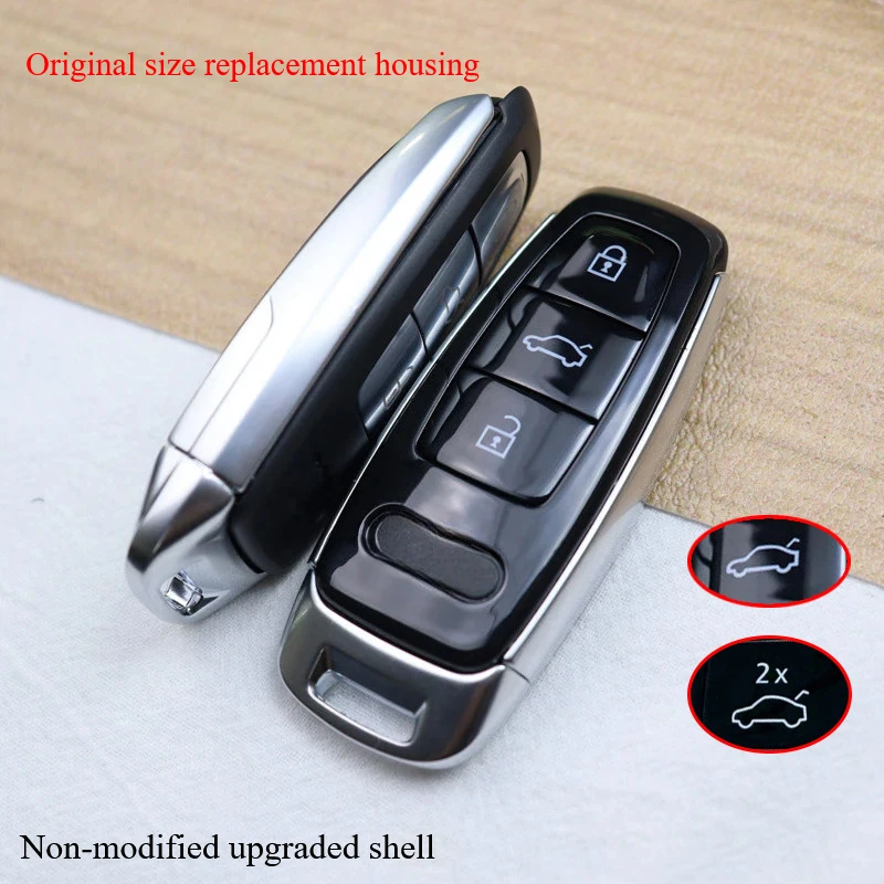 3 Buttons Car Key Housing Key Case Shell for Audi A6 2018 A6L 2019 A7 2020 A8 2021 C8 2022 Q5 2023 Q7 Q8 D5 E-Tron Coupe