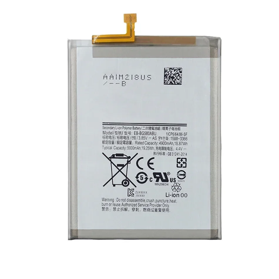 Battery EB-BG580ABU 5000mAh For Samsung Galaxy M20 M30 SM-M205F Bateria