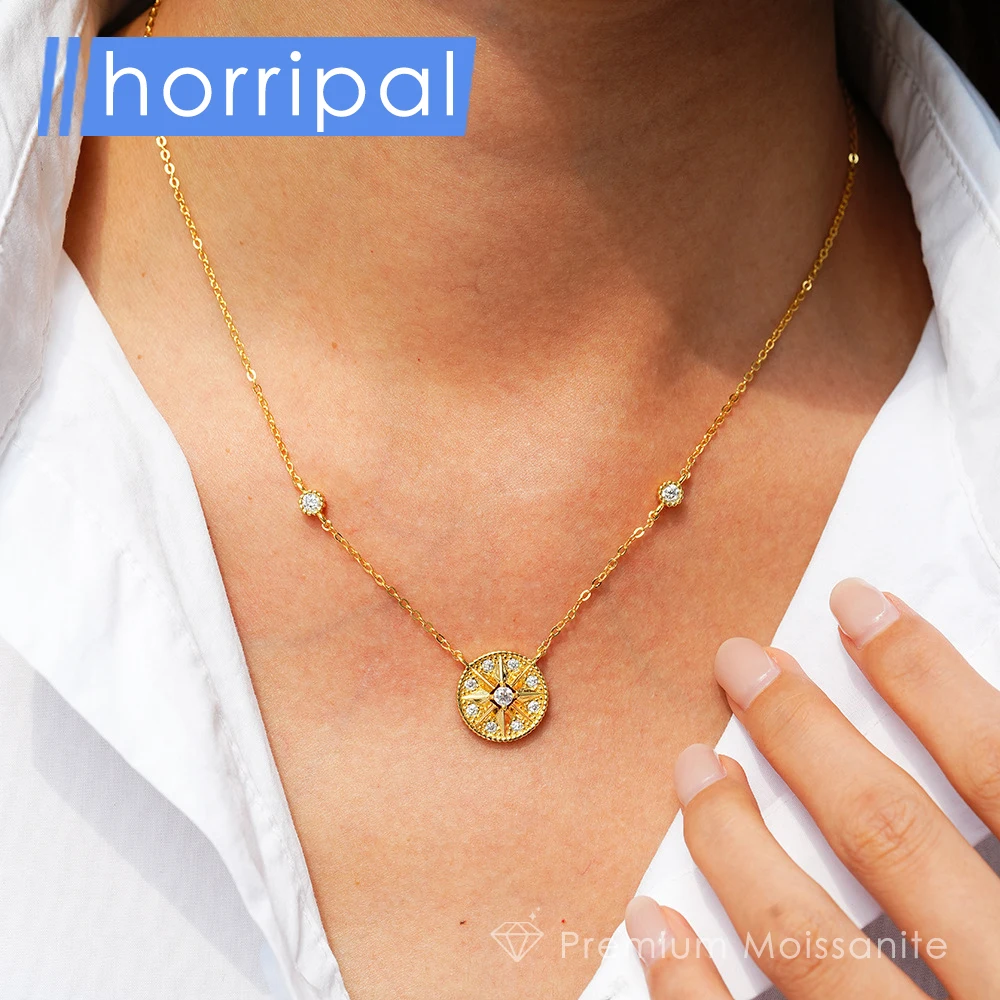 

D VVS1 Moissanite Pendants Necklace Lucky Gift Jewelry s925 Sterling Silver Plated 18k Yellow Gold Dainty Necklaces for Women
