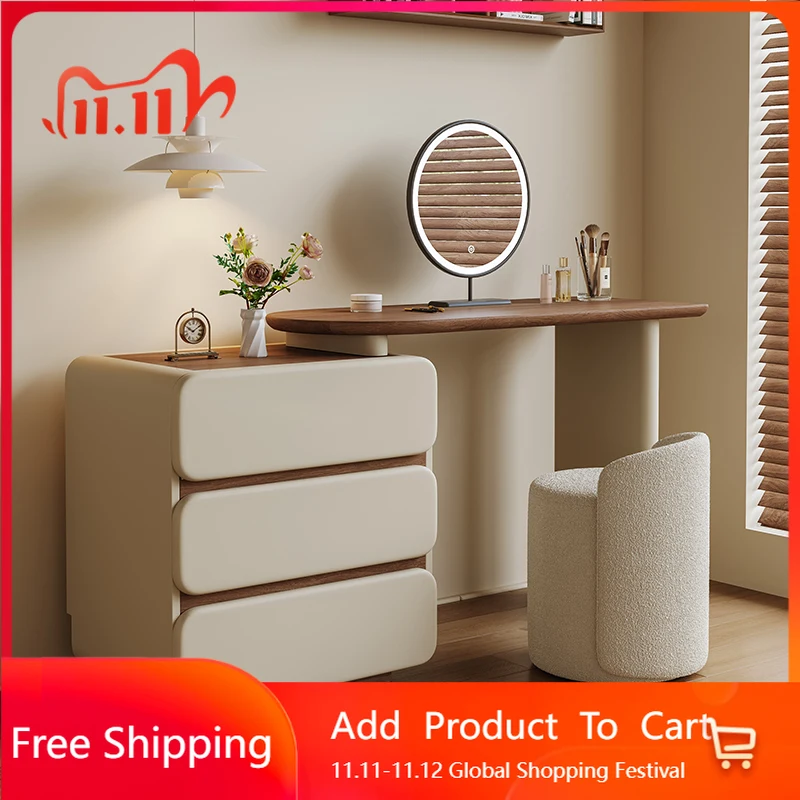 

Women Desk Dressing Table Trendy Nordic Glamour Simple Design Vanity Table Space Saving Storage Schminktisch Home Furniture
