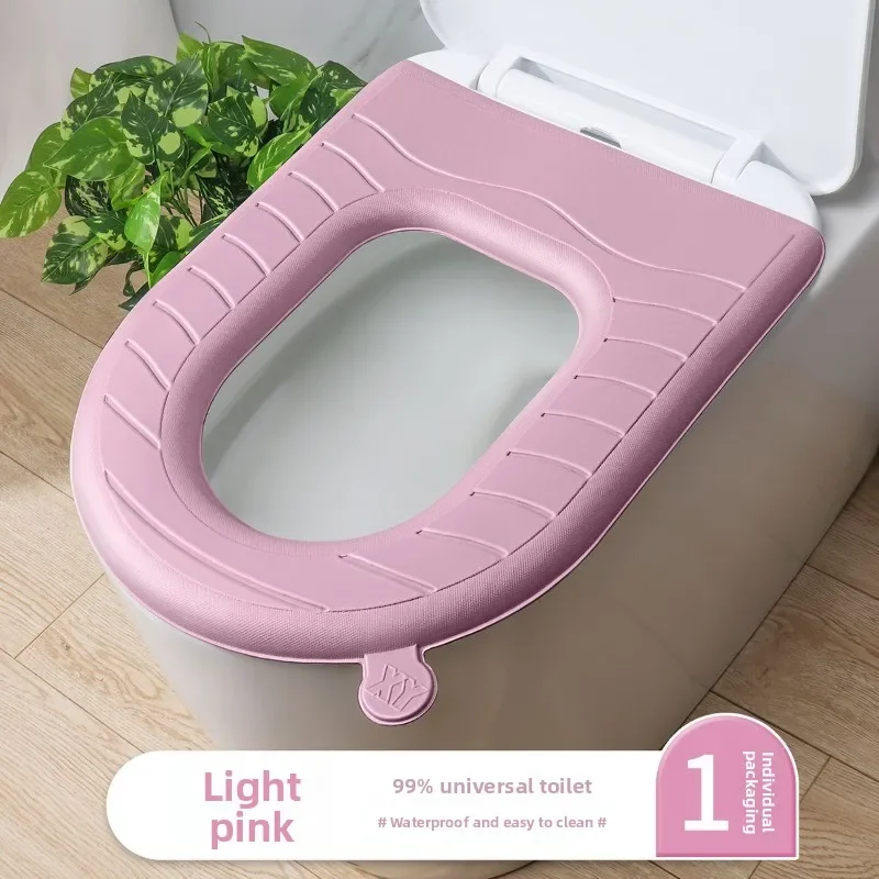 

1 шт., чехол на сиденье для унитаза из ЭВА, водонепроницаемый теплый коврик для туалета, аксессуары для ванной комнаты, универсальная крышка, чехол для чаши, портативный домашний зимний чехол