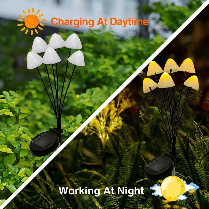 Solar Lights Outdoor Garden Mushroom Stake Lights Waterproof Solar Decorations for Yard Patio Lawn Walkway Flower Gardening