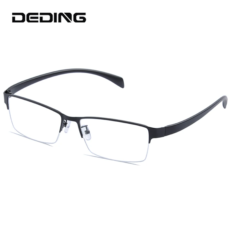 Alloy Oversized Optical Glasses Frame Men Semi Rimless Rectangle Eyeglasses Frame Men Super Large Half Rim Eyewear DD1454