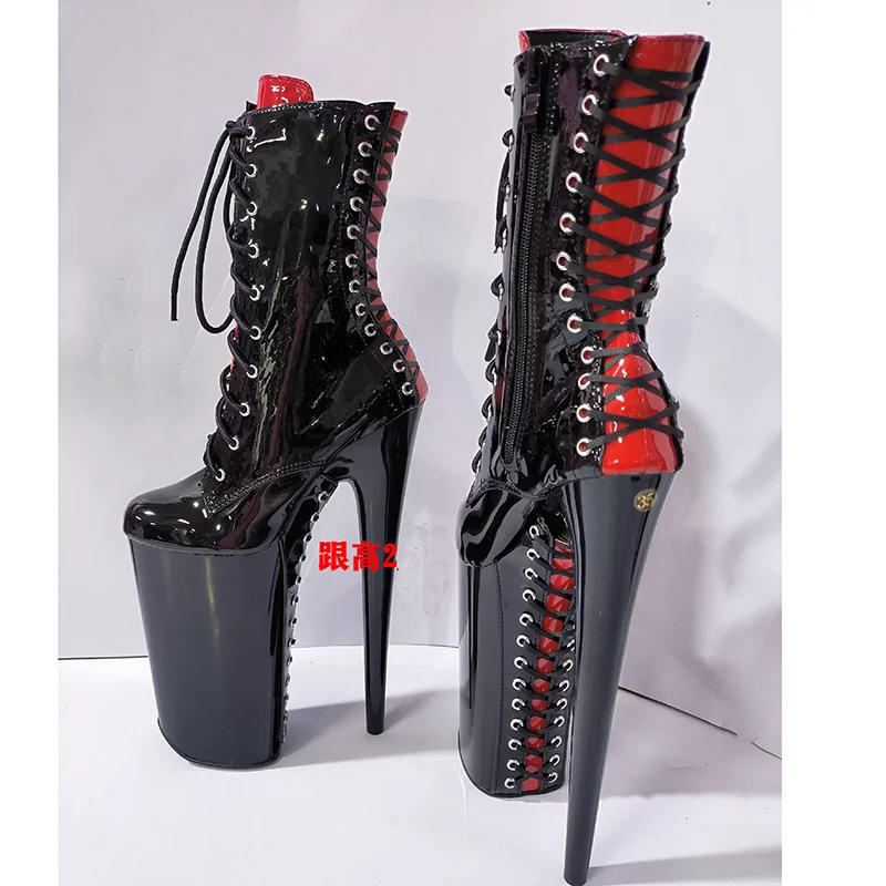 

LAIJIANJINXIA New 23CM/9Inch PU Upper Women's Platform Party High Heels Modern Ankle Boots Pole Dance Shoes 124