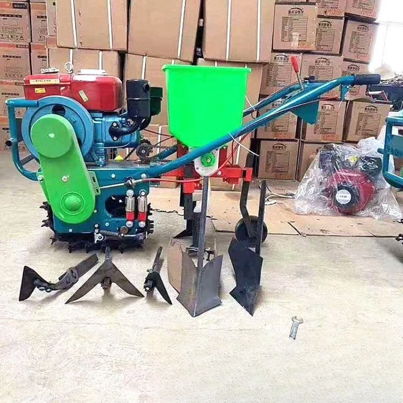 Small hand-held seeder Agricultural 170  single-wheel micro-tiller Corn soybean planting and fertilization machine Zhicheng