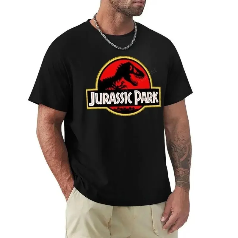 

New Bla Men's T-irt Jurassic Park Classic Summer Sport Fitn Gng Tee Comfortable Breathable Casual Crew Ne Top